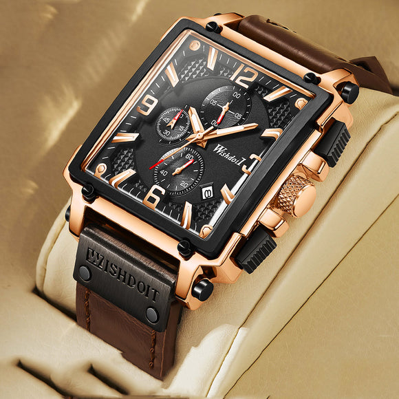 Luxury Leather Waterproof Sports Wristwatches