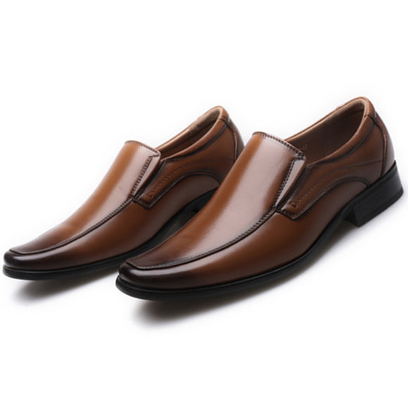 Men Dress Business Leather Oxfords Pointed Toe Formal Slip on Shoes