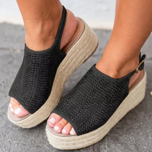 Women's Shoes - 2019 Fashion Women Platform Peep Toe Weaving Sandals