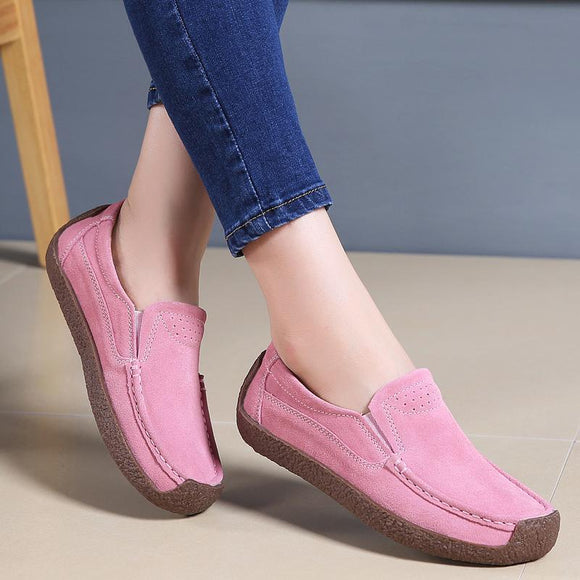 2019 Women Casual Comfortable Flat Non-slip Suede Snail Shoes