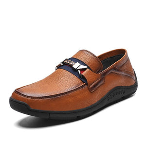 2019 Men Fashion Leather Casual Flat Breathable Genuine Leather Comfortable Shoes Loafers