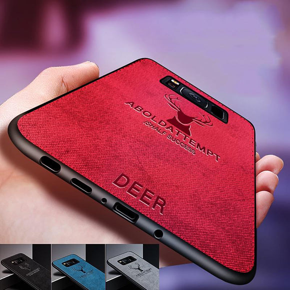 Business Deer Cloth Case For Samsung S10 S10E S8 S9 Plus Note 8 9