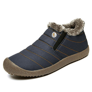 Zicowa Men Shoes - Winter Comfortable Men Shoes Solid Slip On Outdoor Sneakers