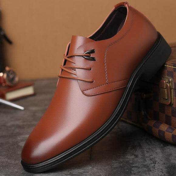 Men's Fashion Round Toe Leather Dress Shoes