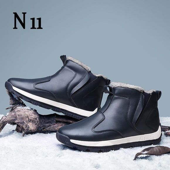 Zicowa Men Shoes - Winter Outdoor Waterproof Men's Warm Fur Shoes