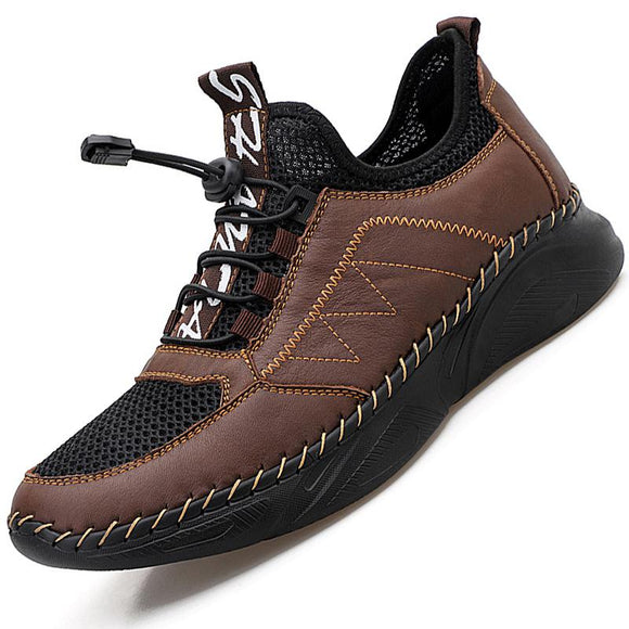 Zicowa Men Shoes - Leather Men's Moccasins Outdoor Men's Platform Shoes