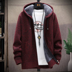 Men's Cardigan Knitted Sweatercoats Solid Jacket