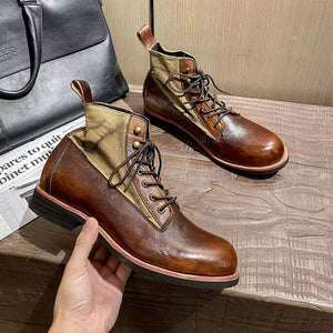 Leather Lace Up Comfortable Flat Male Casual Shoes