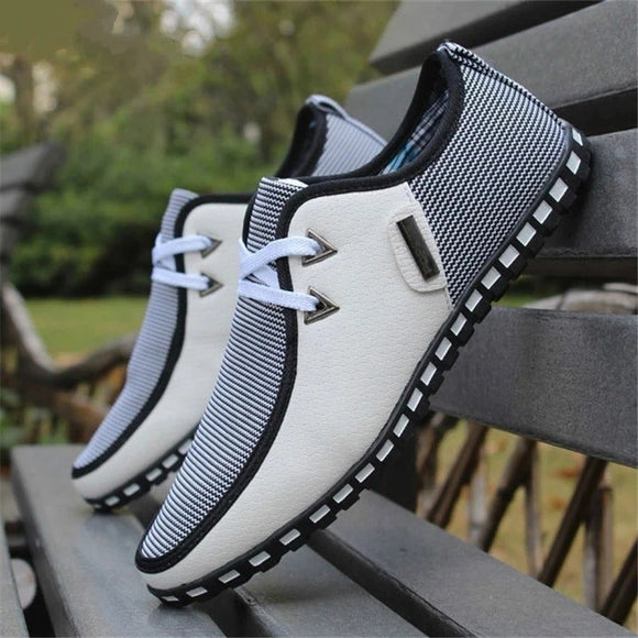 Fashion Leather Comfortable Men Casual Shoes Sneakers