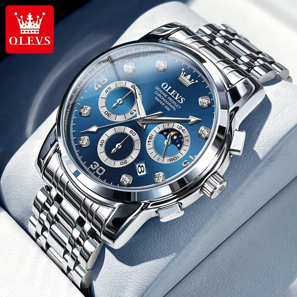 Multifunction Chronograph Classic Business Male Wristwatch