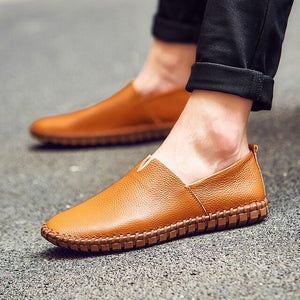 Fashion Male Flat Comfortable Leather Soft Shoes