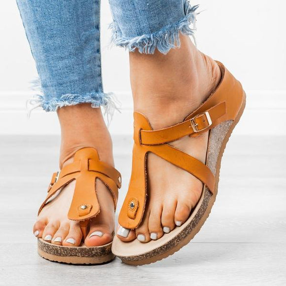 2019 Women Fashion Wedge Heel Summer Slippers Sandals