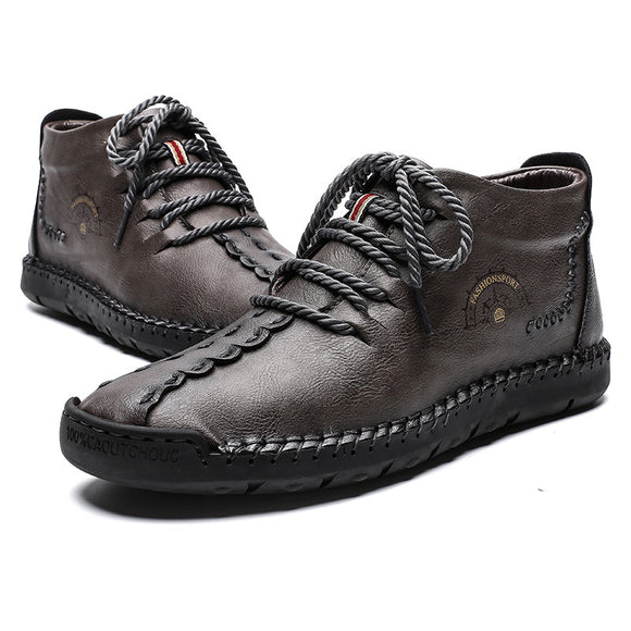 2019 Men Hand Stitching Vintage Comfy Soft Lace Up Leather Ankle Boots(Buy 2 Get Extra 5% OFF,Buy 3 Get Extra 10%)