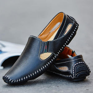 2019 Men's New Breathable Genuine Leather Casual Slip on Shoes