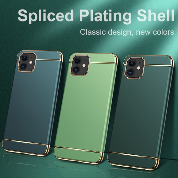 Zicowa Phone Case - 3 IN 1 Electroplating Plating Protective Phone Case For iPhone 12 Series