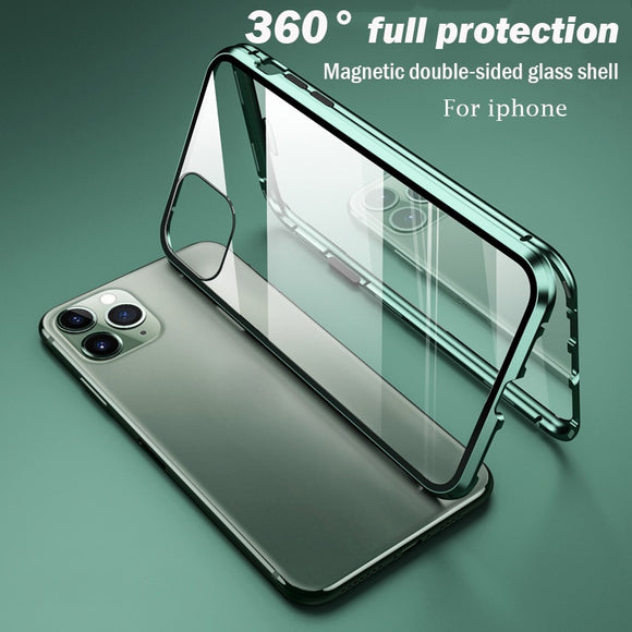 Zicowa Phone Case - 360 Full Protection Magnetic Double-sided Glass Case For iphone 12 Series