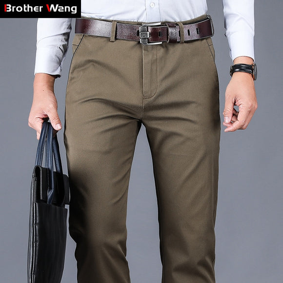 New Classic Style Straight Loose High Waist Elastic Trousers