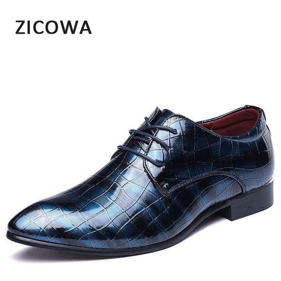 Crocodile Pattern Formal Leather Shoes For Men