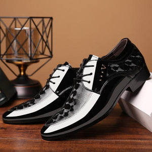 Shoes - 2019 Men's Leather Pointed Toe Lace Up Business Shoes