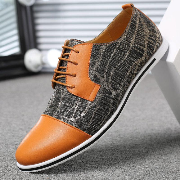 2019 Men Cap Toe Color Blocking Lace Up Casual Oxfords Shoes(Buy 2 Get Extra 5% OFF,Buy 3 Get Extra 10% OFF)