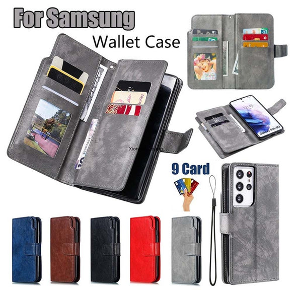 Retro Magnetic Flip Wallet Leather Phone Case for Samsung S Series