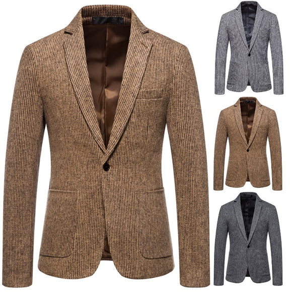 Men's Simple Business Casual Suit Woolen Coat