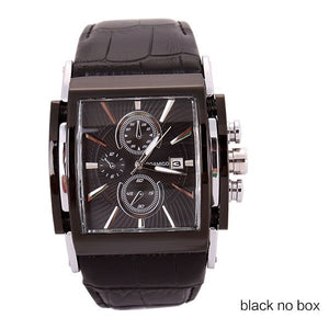 Fashion Rose Gold Waterproof Cock Leather Male Casual Wristwatches