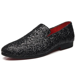 Bling Paillette Men Loafers Charming Elegant Party Dress Shoes