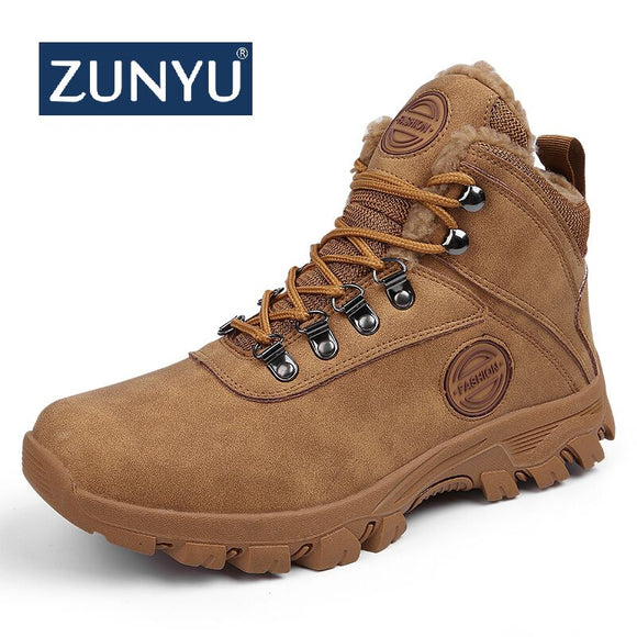Zicowa Men Shoes - Super Warm Men's Boots Outdoor Male Hiking Boots
