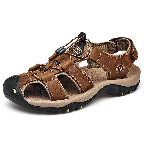 Zicowa Men Shoes - Summer Genuine Leather Men Sandals(Buy 2 Get Extra 10% OFF,Buy 3 Get Extra 15% OFF)