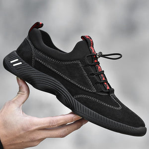Breathable Genuine Leather Mens Sneakers