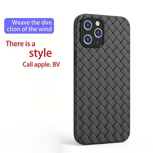 Zicowa Phone Case - Leather TPU Weaving Grid Cover For iPhone 12 Series