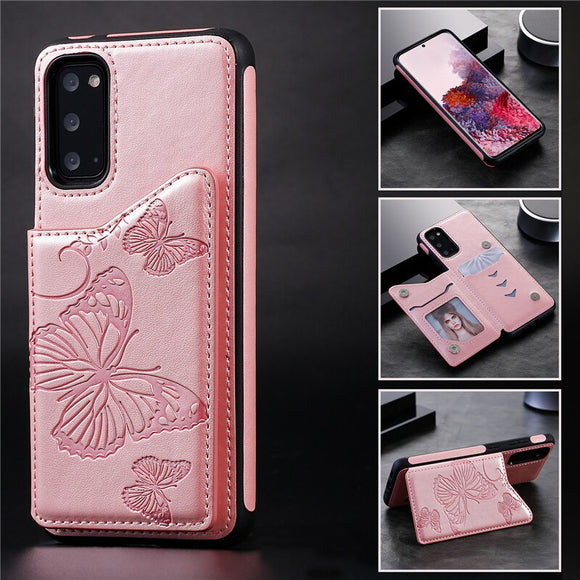 Zicowa Phone Case - Leather Butterfly Embossed Case For Samsung Note20 Ultra