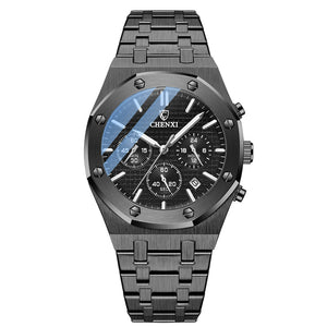Luxury Men Stainless Steel Waterproof Wristwatch