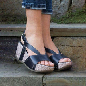 2019 New arrival Women's Summer Comfy Peep Toe Wedge Sandals