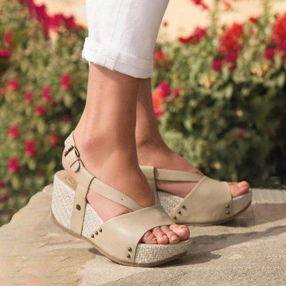 2019 New arrival Women's Summer Comfy Peep Toe Wedge Sandals