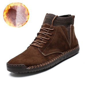 2019 Men Suede Splicing Hand Stitching Non Slip Casual Boots(Buy 2 Get Extra 5% OFF,Buy 3 Get Extra 10% OFF)
