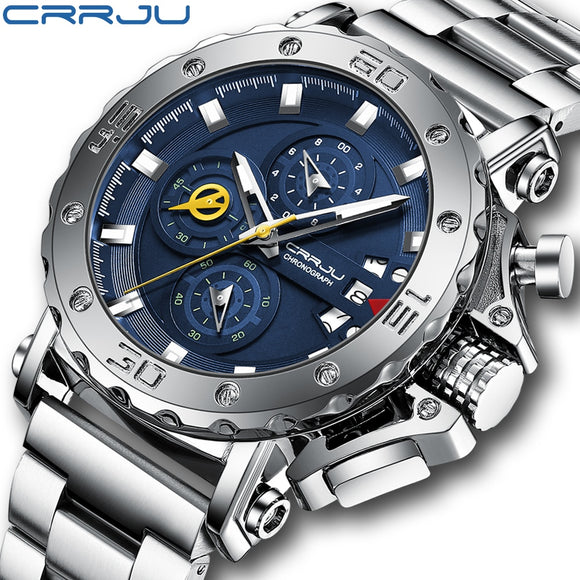 Luxury Big Dial Stainless Steel Waterproof Chronograph Wristwatches