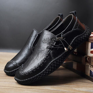 Leather Outdoor Walking Slip On Shoes