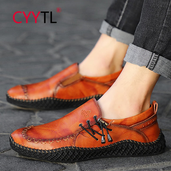 Leather Outdoor Walking Slip On Shoes