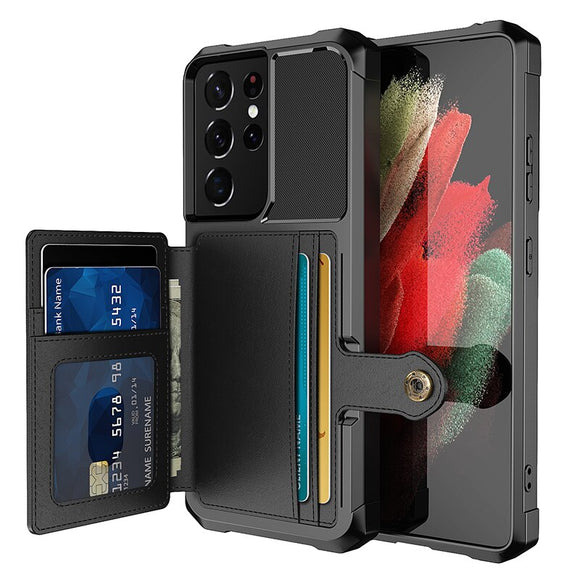 Shockproof Card Holders Wallet Case for Samsung S21 Ultra Series