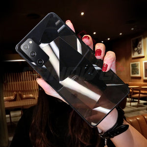 Zicowa Phone Case - Diamond Texture Mirror Soft Silicon Edge Cases For Galaxy Note 20 Ultra
