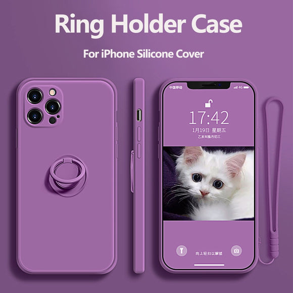 Zicowa Phone Case - Ring Holder in One Finger Original Silicone Case For iPhone 12 Series