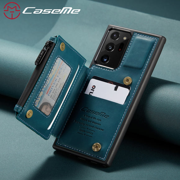 Zicowa Phone Case - Card Slot Retro Leather Wallet For Samaung Note 20 Ultra