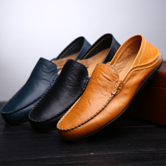 Zicowa Men Shoes - Genuine Leather Moccasins Flat Men Shoes(Buy 2 Get Extra 10% OFF,Buy 3 Get Extra 15% OFF)