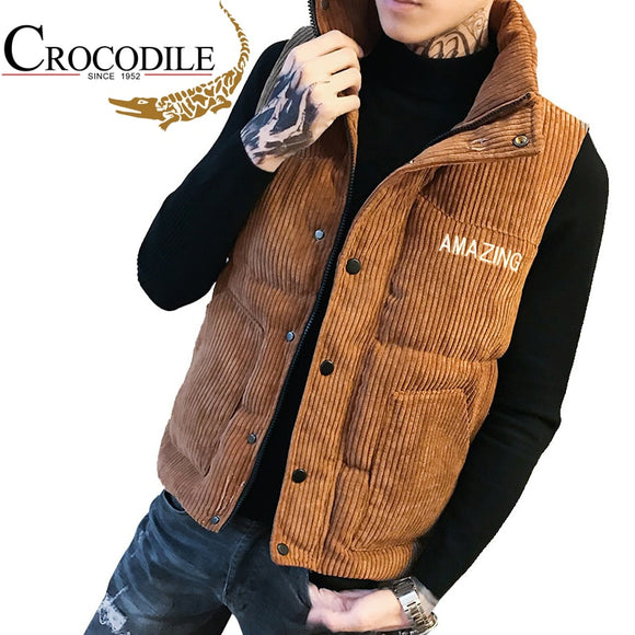 Men Corduroy waistcoat winter sleeveless jacket