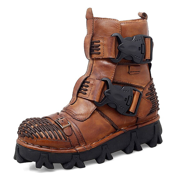 Zicowa Men Shoes - High-end Private Order Plus Size Harley Motorcycle Boots(Buy 2 Get Extra 10% OFF,Buy 3 Get Extra 15% OFF)