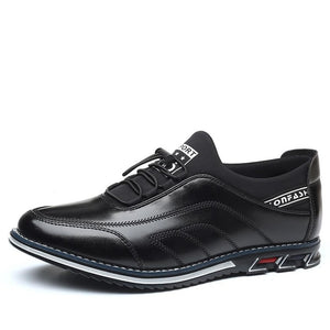 Zicowa Men Shoes - Round Toe Sport Low-top Leather Shoes
