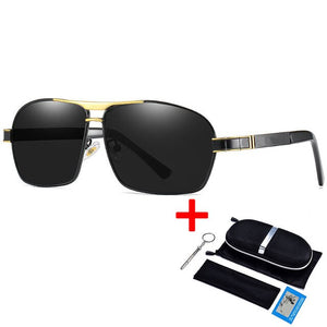 Zicowa Sunglasses - Men Mercede Light Metal Square UV400 Polarized Glasses