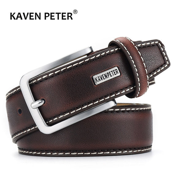 Zicowa Men Clothing - Leather Luxury Designer Brown Vintage Waist Belt